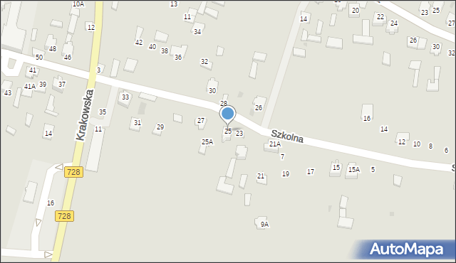 Gowarczów, Szkolna, 25, mapa Gowarczów