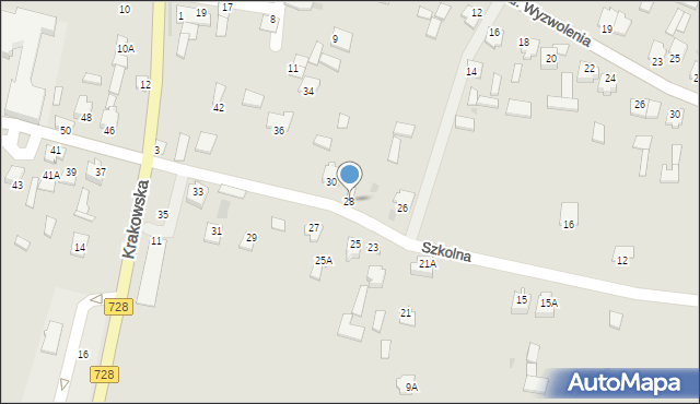 Gowarczów, Szkolna, 28, mapa Gowarczów