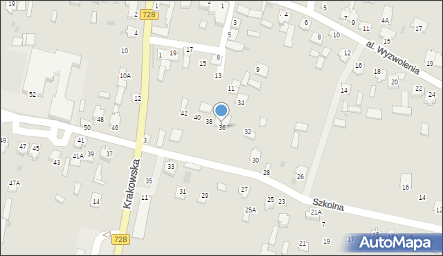 Gowarczów, Szkolna, 36, mapa Gowarczów