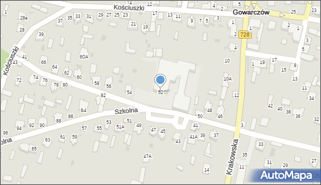 Gowarczów, Szkolna, 52, mapa Gowarczów