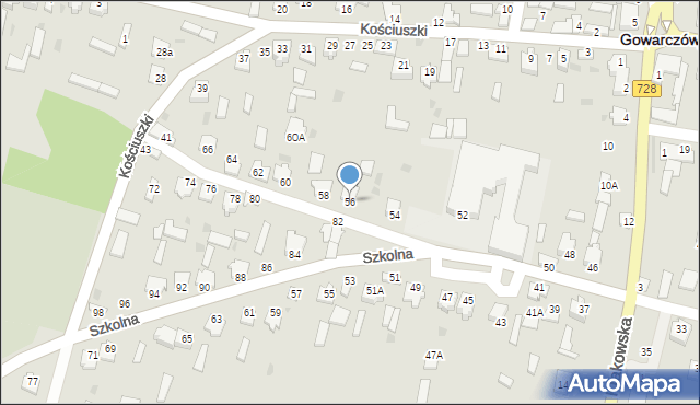 Gowarczów, Szkolna, 56, mapa Gowarczów