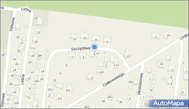 Grabówka, Szczęśliwa, 3, mapa Grabówka