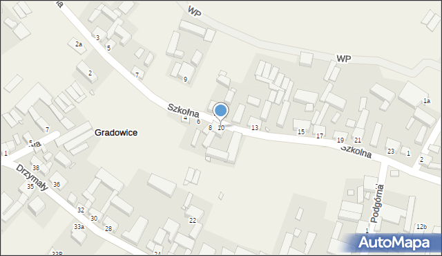 Gradowice, Szkolna, 10, mapa Gradowice