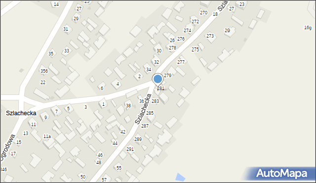 Grębów, Szlachecka, 43, mapa Grębów