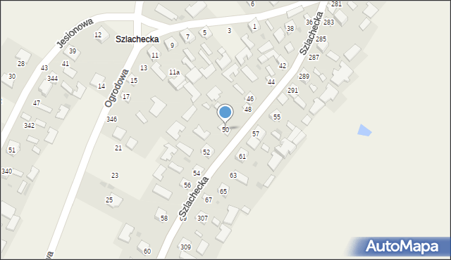 Grębów, Szlachecka, 50, mapa Grębów