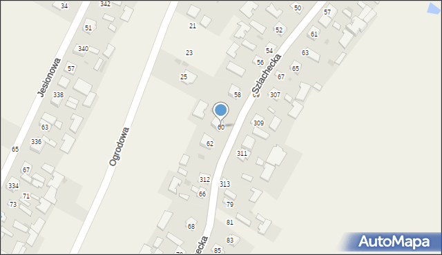 Grębów, Szlachecka, 60, mapa Grębów