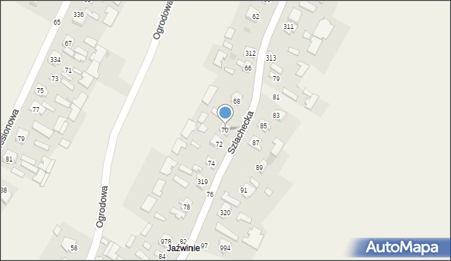 Grębów, Szlachecka, 70, mapa Grębów