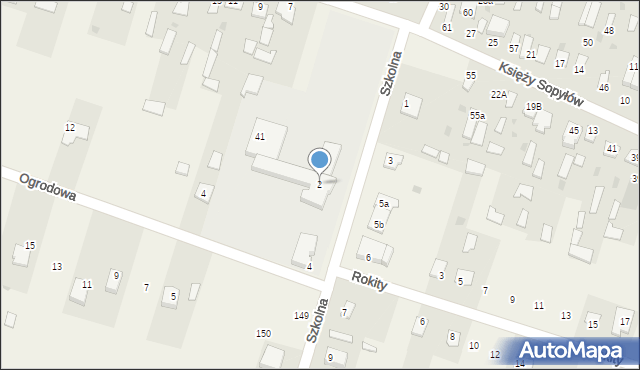 Gręzówka, Szkolna, 2, mapa Gręzówka