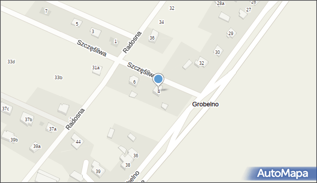 Grobelno, Szczęśliwa, 4, mapa Grobelno