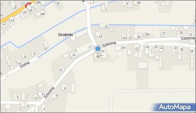 Grobniki, Szkolna, 8b, mapa Grobniki