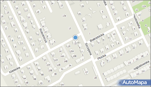 Grodzisk Mazowiecki, Szczęsna, 11, mapa Grodzisk Mazowiecki