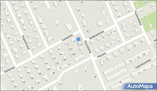 Grodzisk Mazowiecki, Szczęsna, 9, mapa Grodzisk Mazowiecki