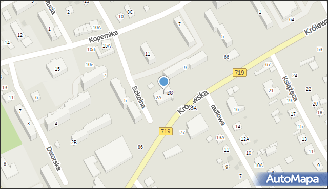 Grodzisk Mazowiecki, Szkolna, 2B, mapa Grodzisk Mazowiecki