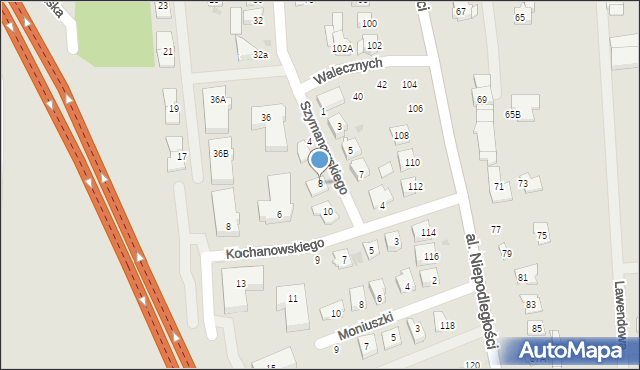 Grójec, Szymanowskiego Karola, 8, mapa Grójec