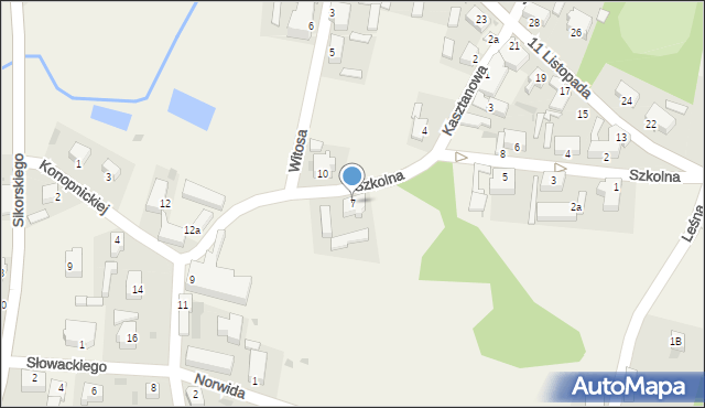 Gromadka, Szkolna, 7, mapa Gromadka