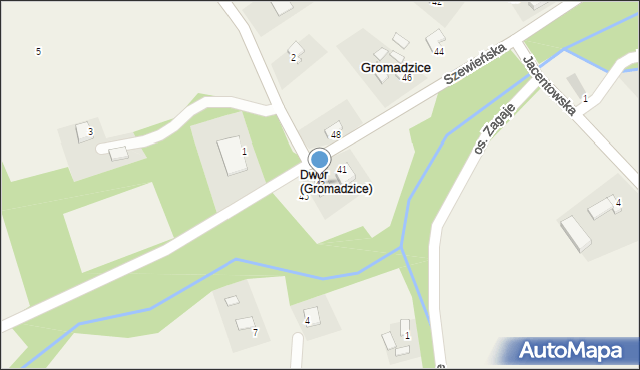 Gromadzice, Szewieńska, 43, mapa Gromadzice