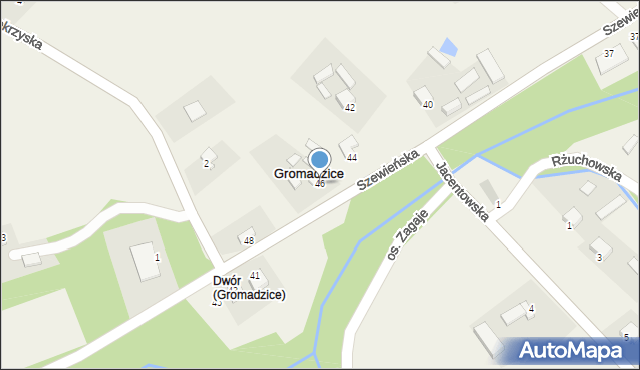 Gromadzice, Szewieńska, 46, mapa Gromadzice
