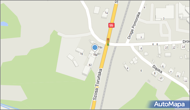 Grudziądz, Szosa Toruńska, 78a, mapa Grudziądza
