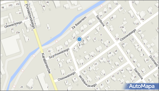 Grudziądz, Szychowskiego Juliana, 6, mapa Grudziądza