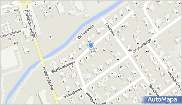 Grudziądz, Szychowskiego Juliana, 8, mapa Grudziądza