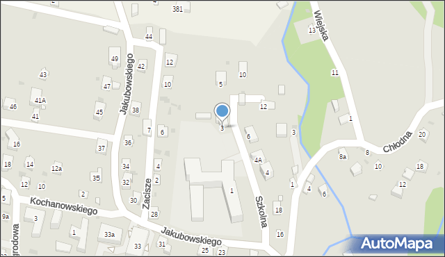 Grybów, Szkolna, 3, mapa Grybów