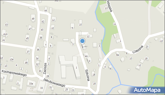 Grybów, Szkolna, 6, mapa Grybów