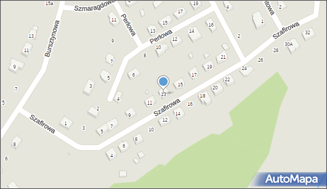 Gryfice, Szafirowa, 13, mapa Gryfice