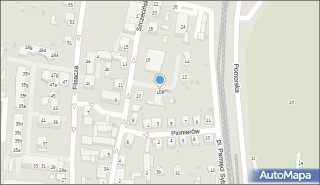 Gryfino, Szczecińska, 10a, mapa Gryfino