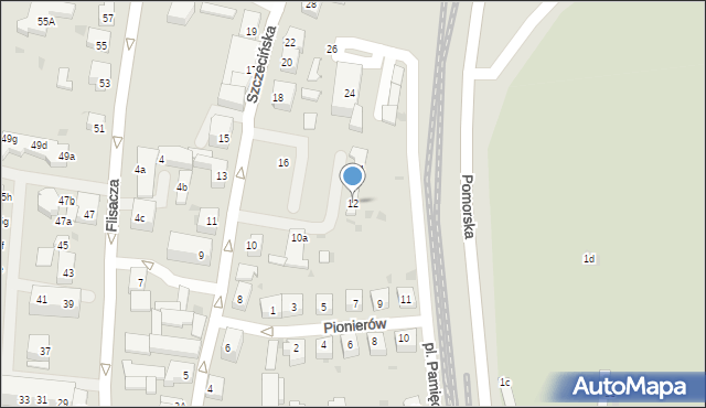 Gryfino, Szczecińska, 12, mapa Gryfino