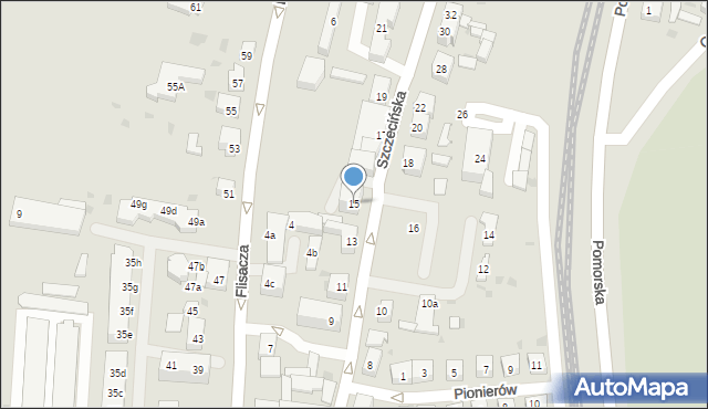 Gryfino, Szczecińska, 15, mapa Gryfino