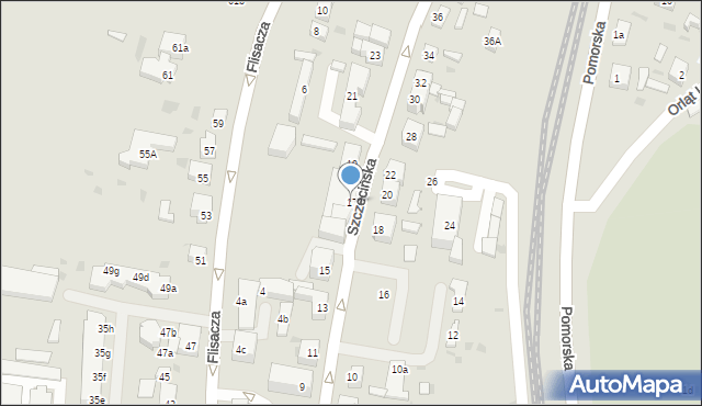 Gryfino, Szczecińska, 17, mapa Gryfino