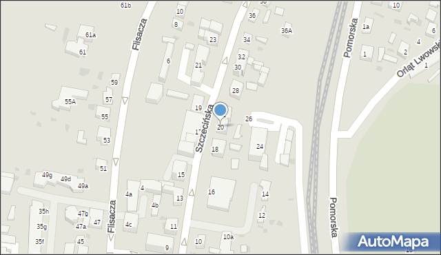 Gryfino, Szczecińska, 20, mapa Gryfino