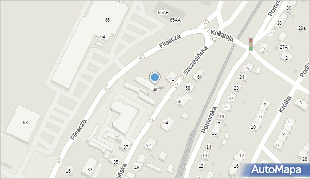 Gryfino, Szczecińska, 39, mapa Gryfino