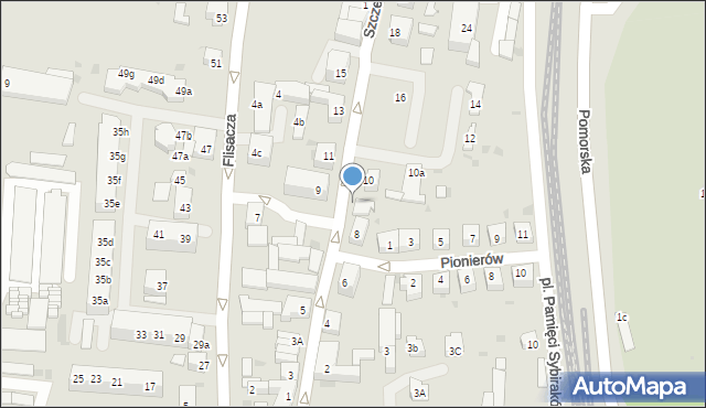 Gryfino, Szczecińska, 8a, mapa Gryfino