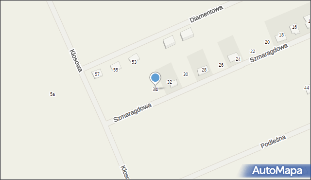 Grzędzice, Szmaragdowa, 34, mapa Grzędzice