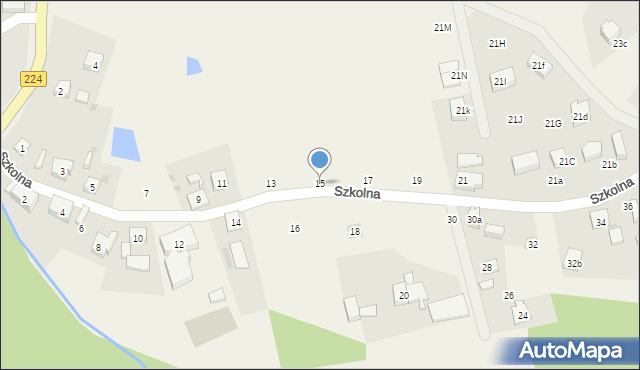 Grzybno, Szkolna, 15, mapa Grzybno