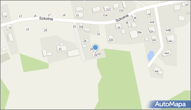 Grzybno, Szkolna, 24, mapa Grzybno