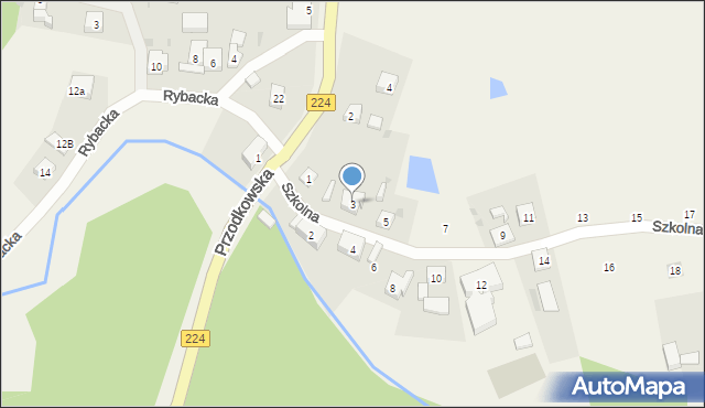 Grzybno, Szkolna, 3, mapa Grzybno