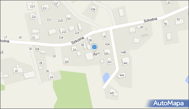 Grzybno, Szkolna, 38a, mapa Grzybno