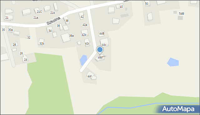 Grzybno, Szkolna, 44d, mapa Grzybno