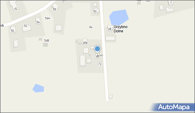 Grzybno, Szkolna, 46, mapa Grzybno
