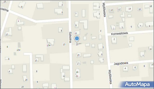 Grzybowo, Szkolna, 13, mapa Grzybowo