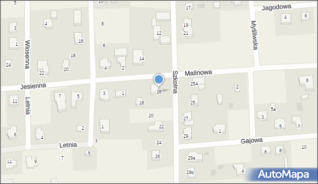 Grzybowo, Szkolna, 16, mapa Grzybowo