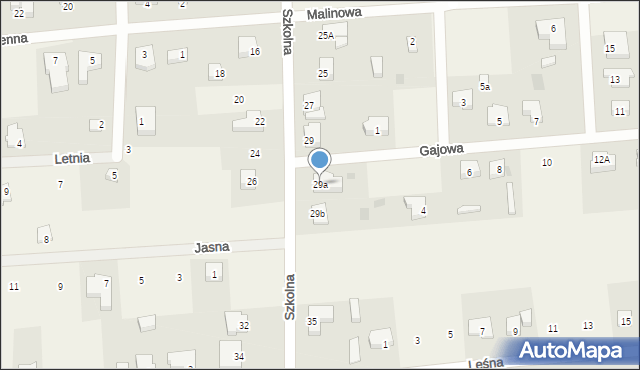 Grzybowo, Szkolna, 29a, mapa Grzybowo