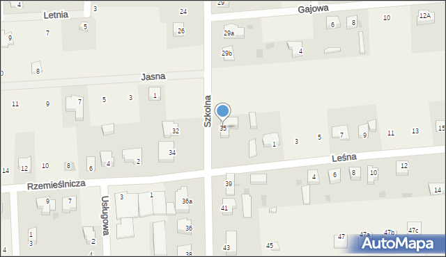 Grzybowo, Szkolna, 35, mapa Grzybowo
