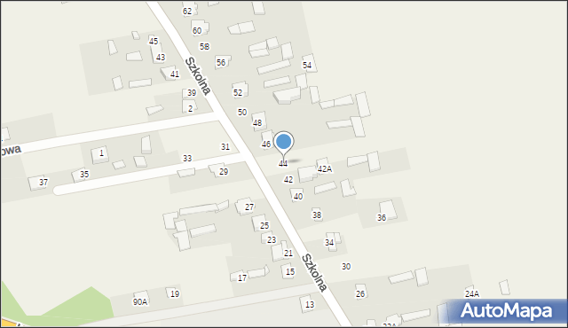 Gwizdały, Szkolna, 44, mapa Gwizdały
