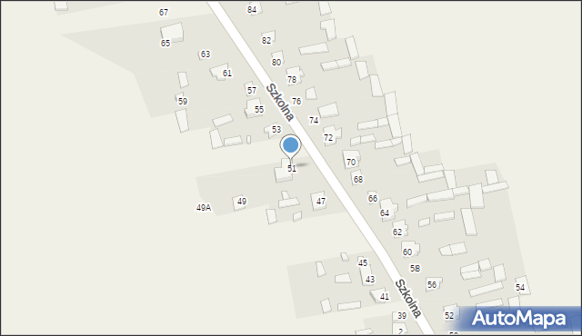 Gwizdały, Szkolna, 51, mapa Gwizdały