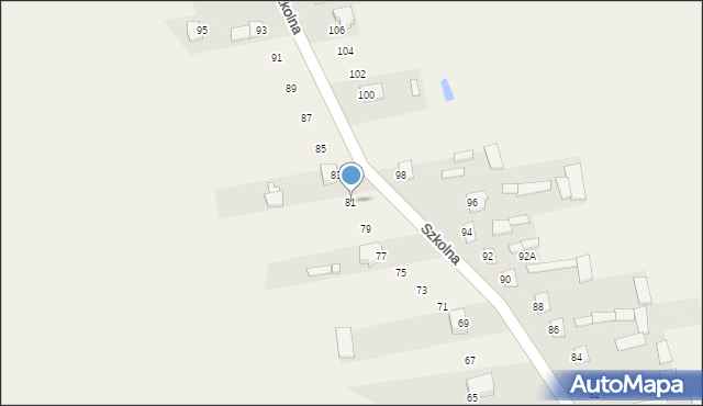 Gwizdały, Szkolna, 81, mapa Gwizdały
