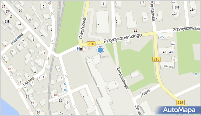 Hel, Szkolna, 1b, mapa Hel