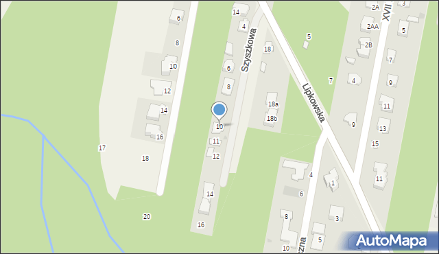 Hornówek, Szyszkowa, 10, mapa Hornówek